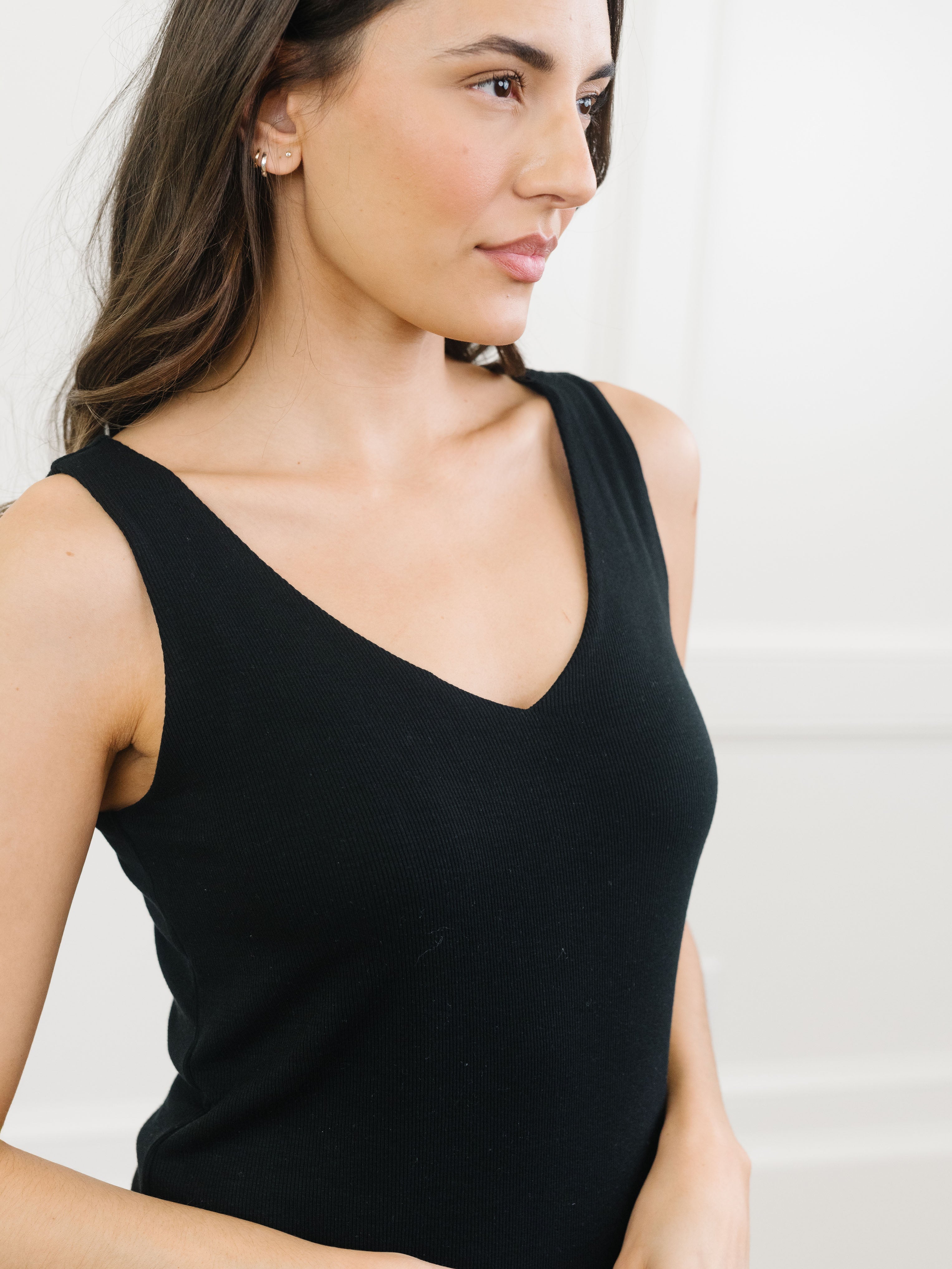 Women's Bamboo Rib-Knit V-Neck Tank Lounge Dress | Women's