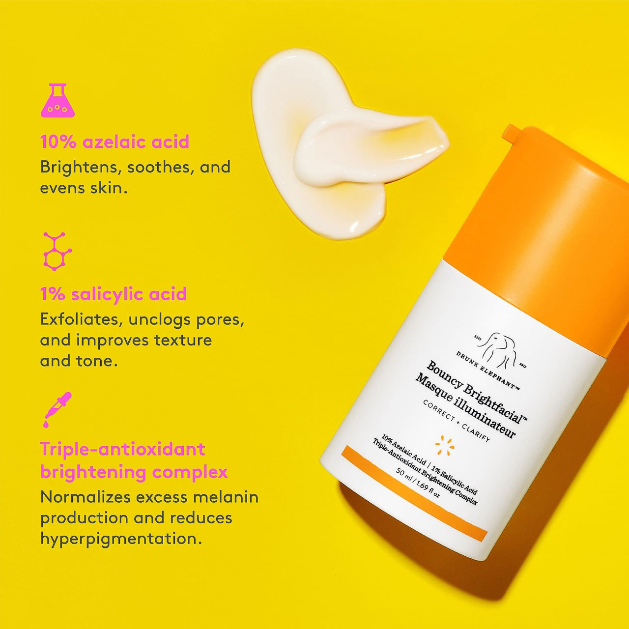 Bouncy Brightfacial Brightening Mask With 10% Azelaic Acid +