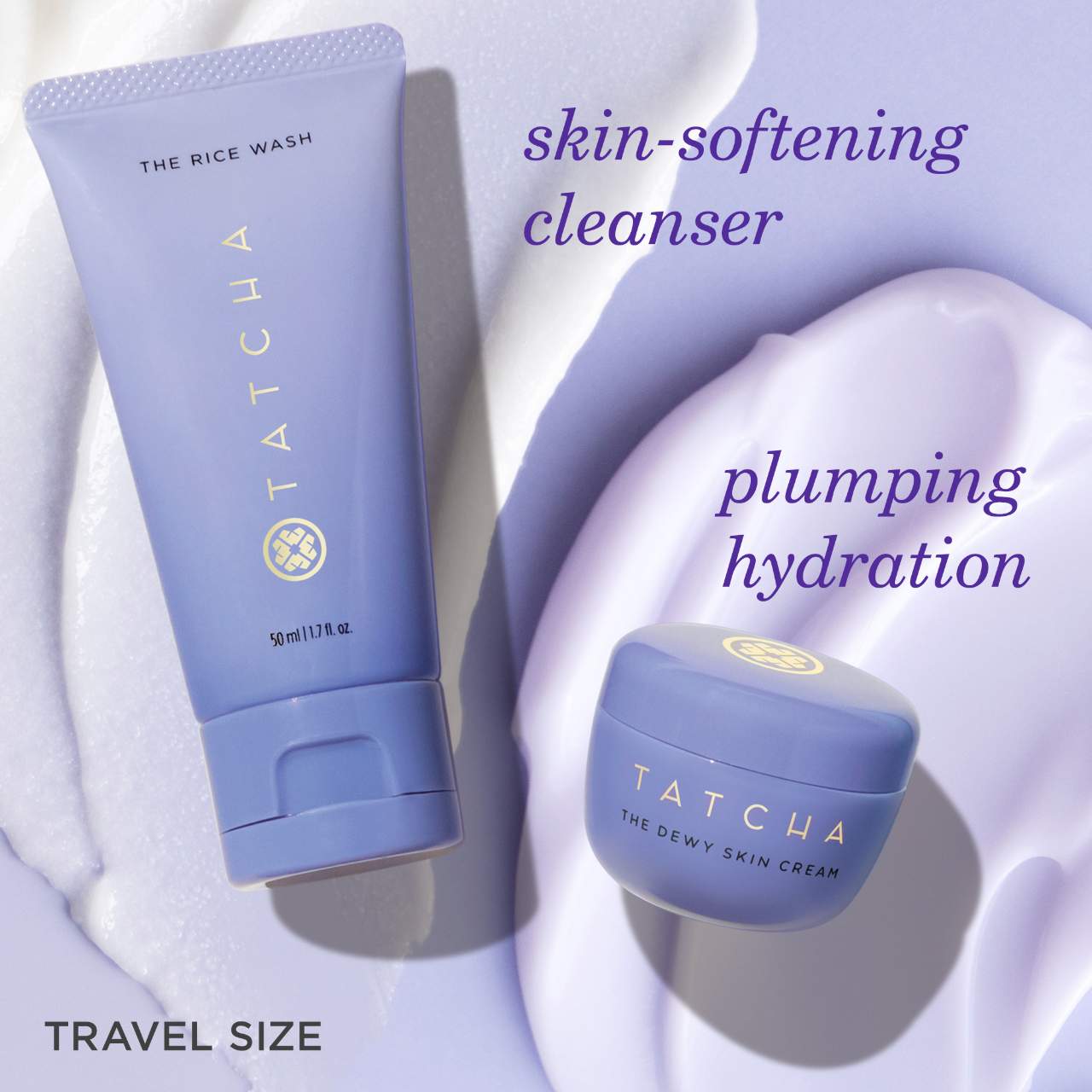 Tatcha Dewy Cream + Rice Wash Mini Set x2 factory