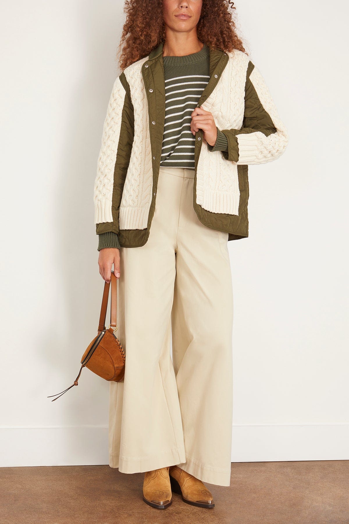 Winnie Mixed Media Jacket - Natural | Women's Health Shop