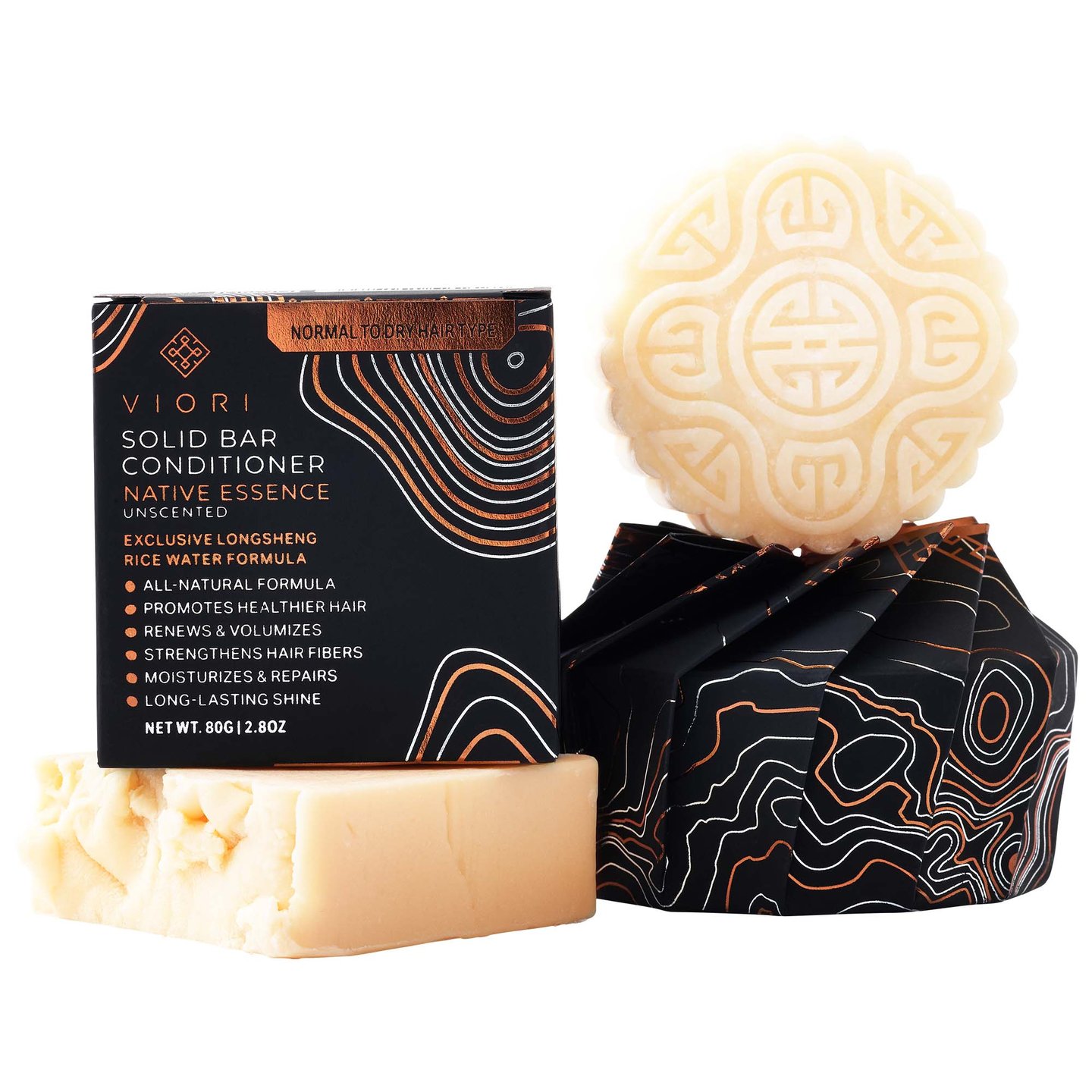 Hair Shampoo & Conditioner Bar Set Native Essence Unscented